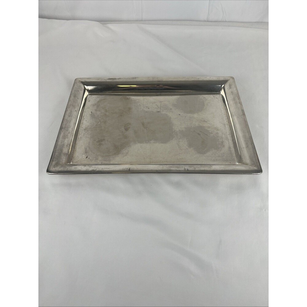 Silver Plated Rectangular Serving Tray Platter Buffet Vanity Decor Unbranded
